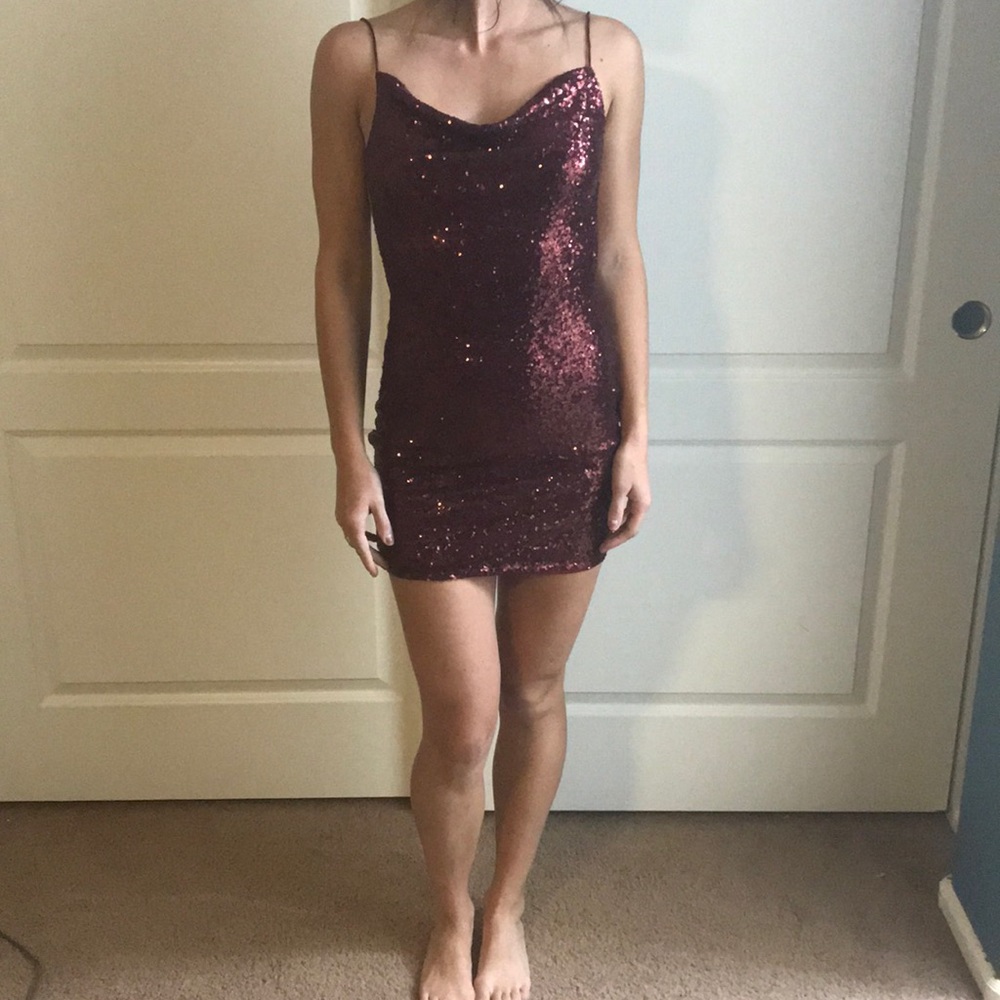Sexy sparkly Maroon New Years dress